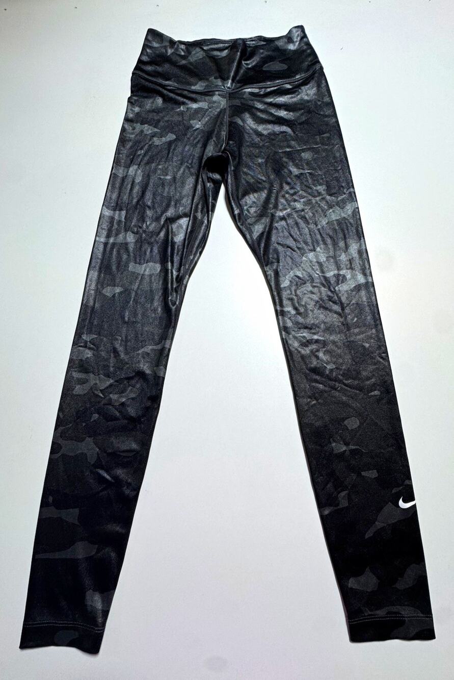 Nike Pro Women's Black/Gray/Green Camo High Rise Leggings size S Stretch Waist